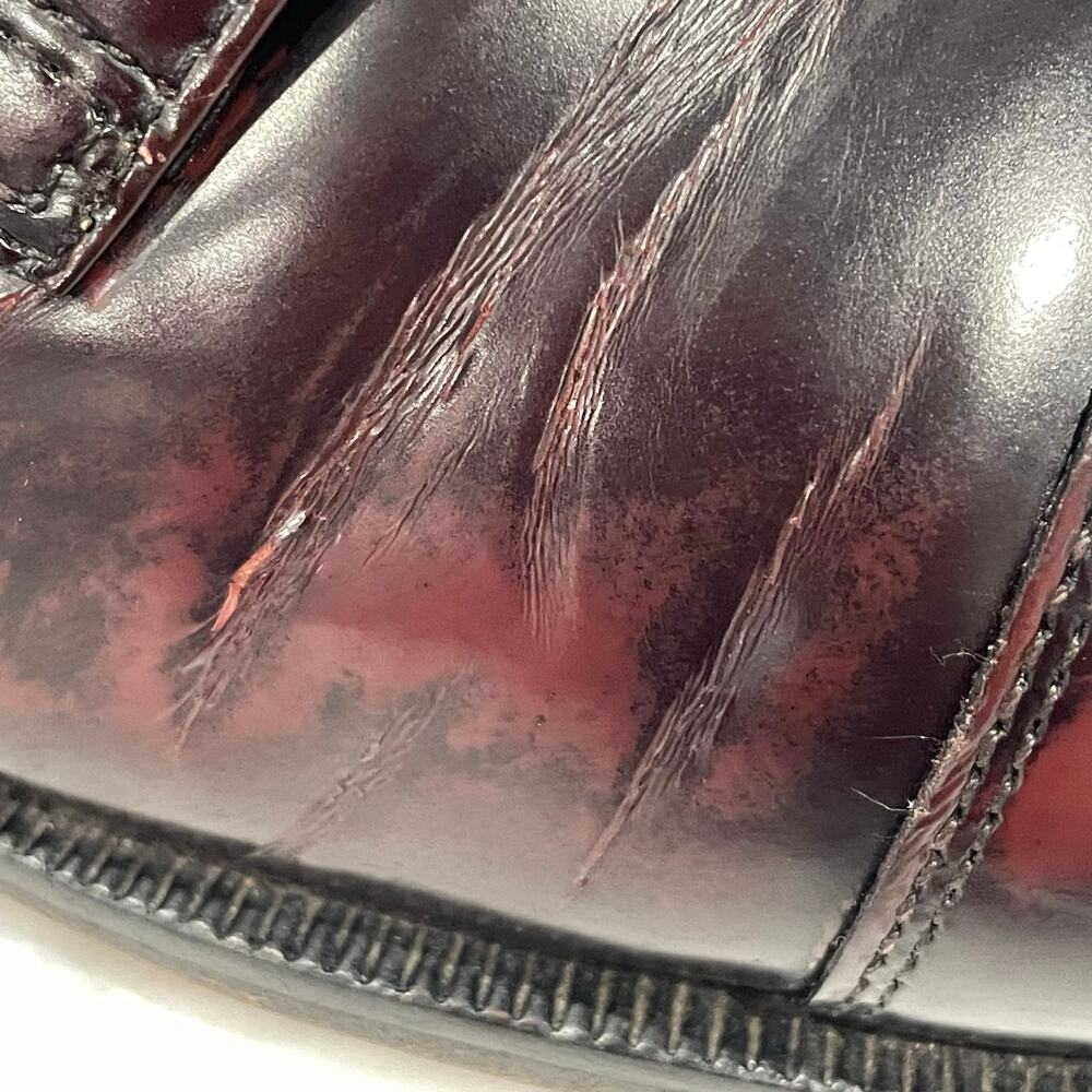 Cole Haan Leather Lace Up Dress Shoes Men 11 Brown Burgundy Cap Toe Oxford READ - Picture 14 of 15